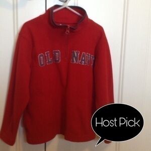 Red Old Navy pullover fleece jacket